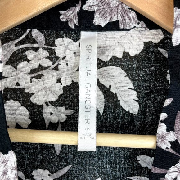 Spritual Gangster Maya Kimono Floral Pockets OS - Picture 5 of 9